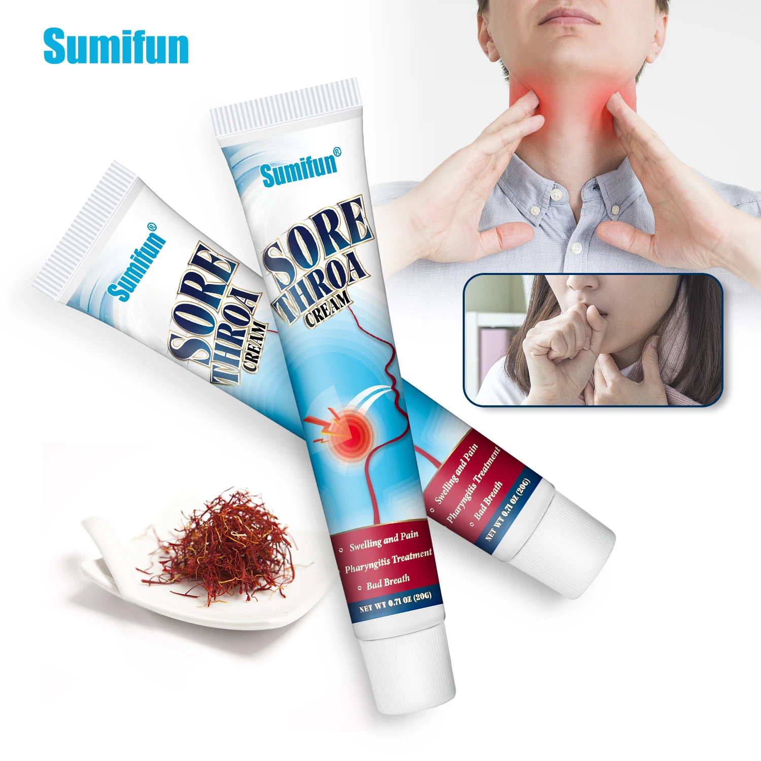 3 шт. мазь для снятия симптомов боли в горле |