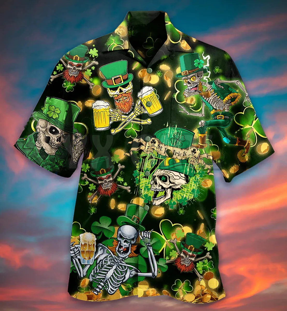 Luxury Skull Smoke 3D All Over Printed Hawaiian Shirt Men's For Women's Harajuku Casual Shirt Unisex