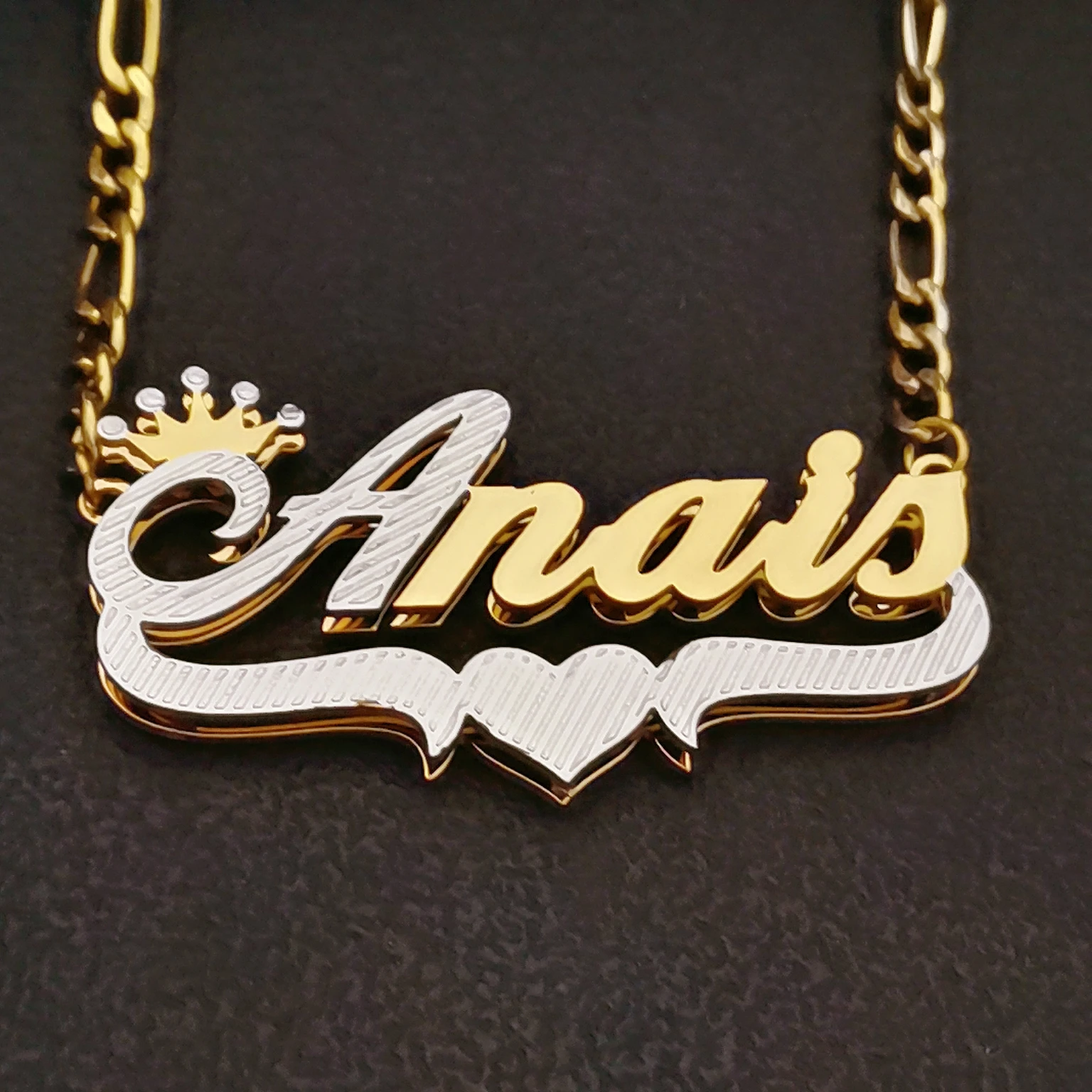 

Personalize 3D Double Layer Necklace Customized Name Necklace Stainless Steel Gold-Plated Necklaces for Women 2022 Jewelry Gift