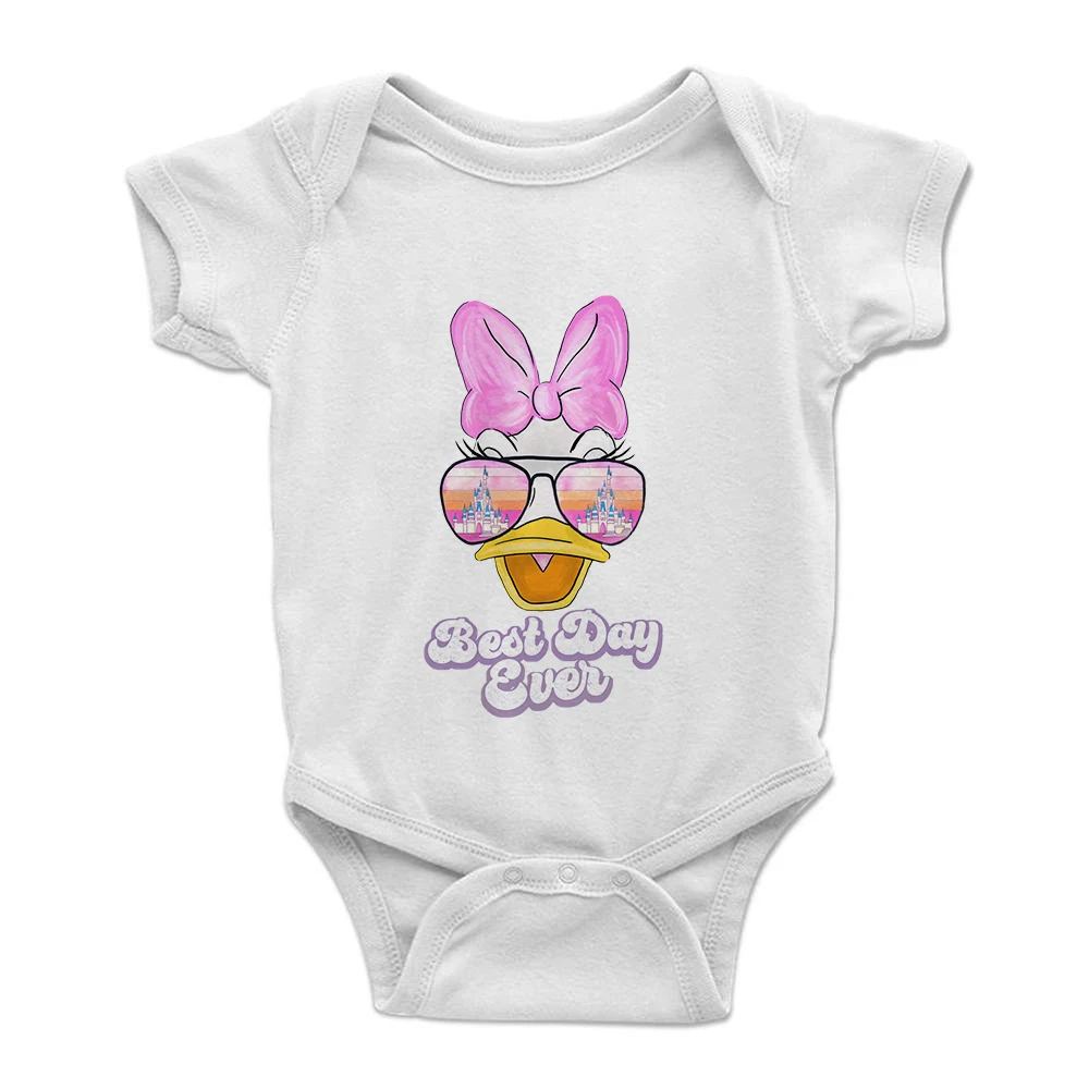 

Кавайная детская одежда для девочек, Летний комбинезон для отдыха, для новорожденных, корейская мода, ромашка, утка, Харадзюку, детское боди