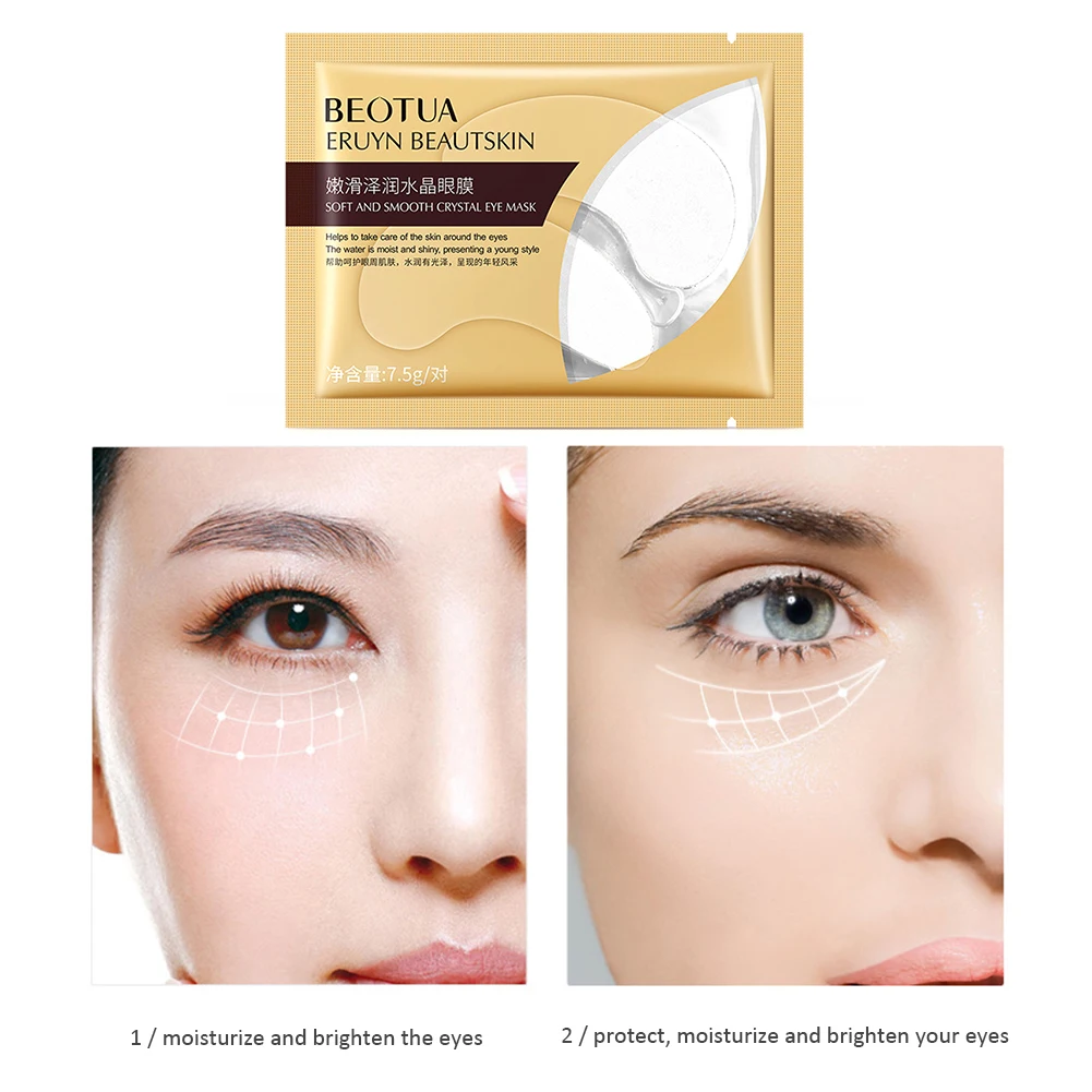 

Золотая маска для глаз 1 пара, патчи для глаз из морских водорослей, гель для удаления темных кругов, припухлости, Антивозрастная увлажняюща...