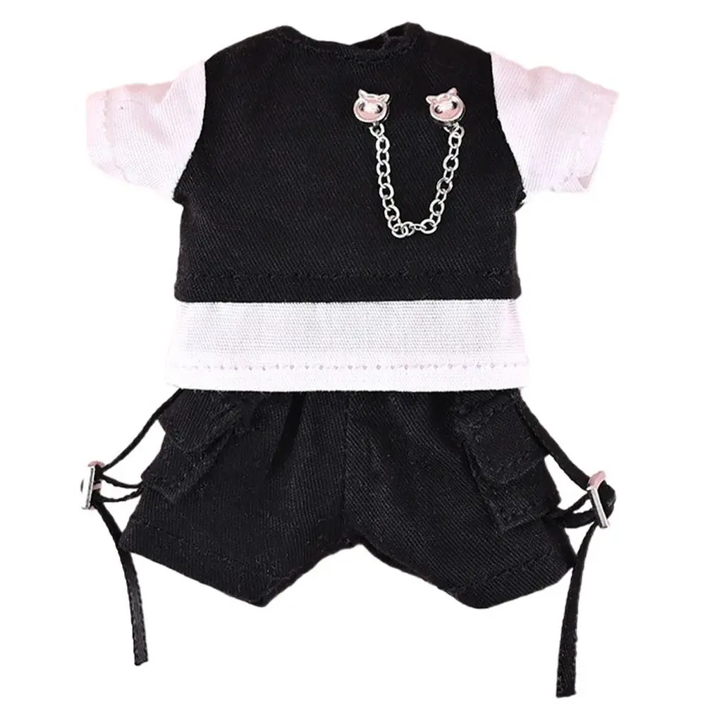 

1 комплект, модная футболка и шорты для шарнирных кукол 1/12, мини-одежда, костюмы для кукол 1/11 OB11, топы, кукольная хлопковая блузка, Одежда для кукол «сделай сам»