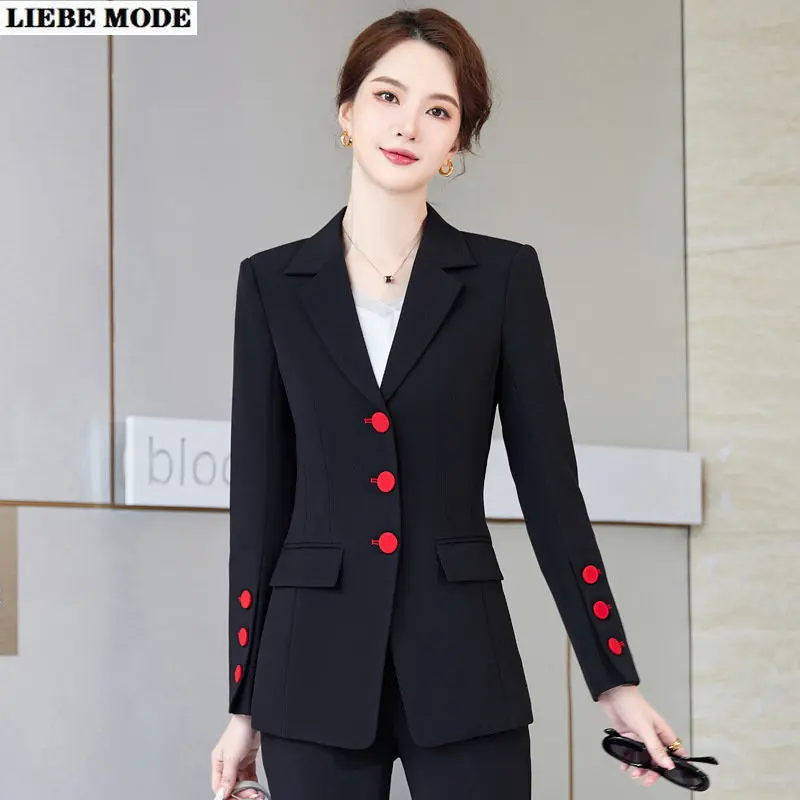 Woman Jacket Pants Formal Two-piece Suit Female Office Outfits 2023 Women Fashion Work Wear Flared Pantsuit 2 Piece Blazer Set