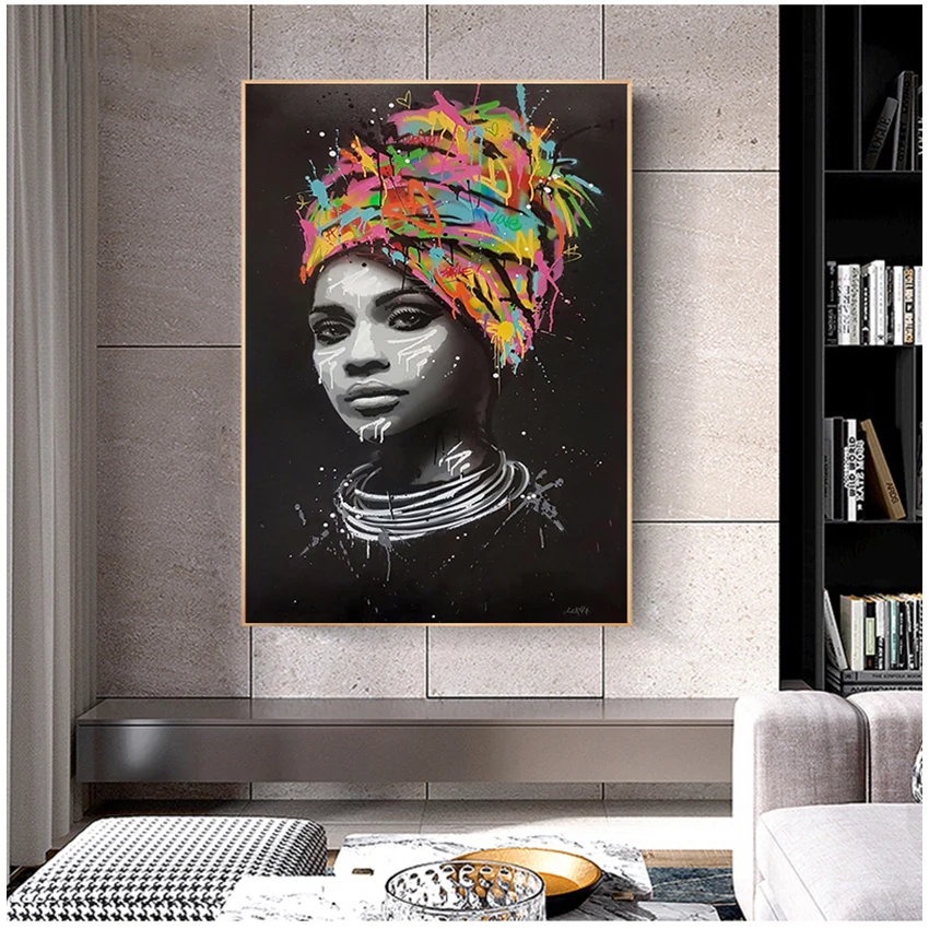 

African Woman Wall Art Canvas Prints Pop Art Canvas Paintings On The Wall Posters And Prints Portrait Pictures Home Decor