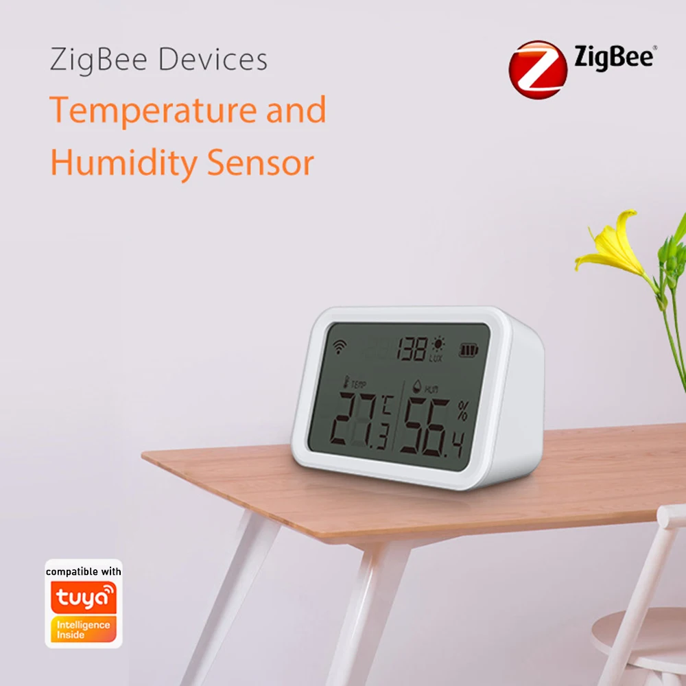 

Датчик температуры и влажности ZigBee 3 в 1, датчик освещения с управлением через приложение, монитор интенсивности светильник для помещений