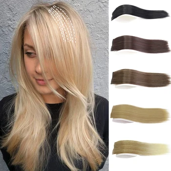 Synthetic Hair Pieces Invisable 20-30Cm Hair Pads Clip In One Piece Natural Hair Extension Hair Top Side Cover Hairpiece 1