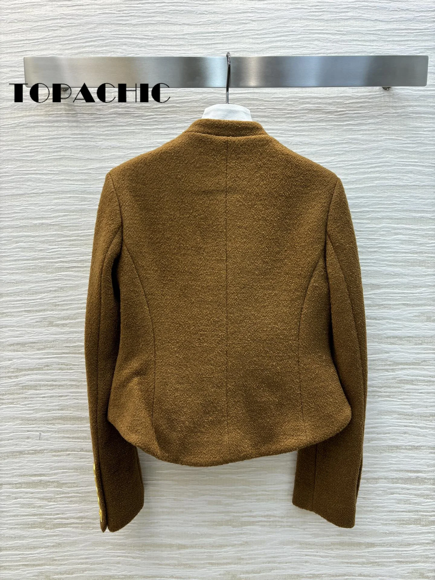 11.3 TOPACHIC-Женская высококачественная твидовая куртка с воротником-стойкой модная
