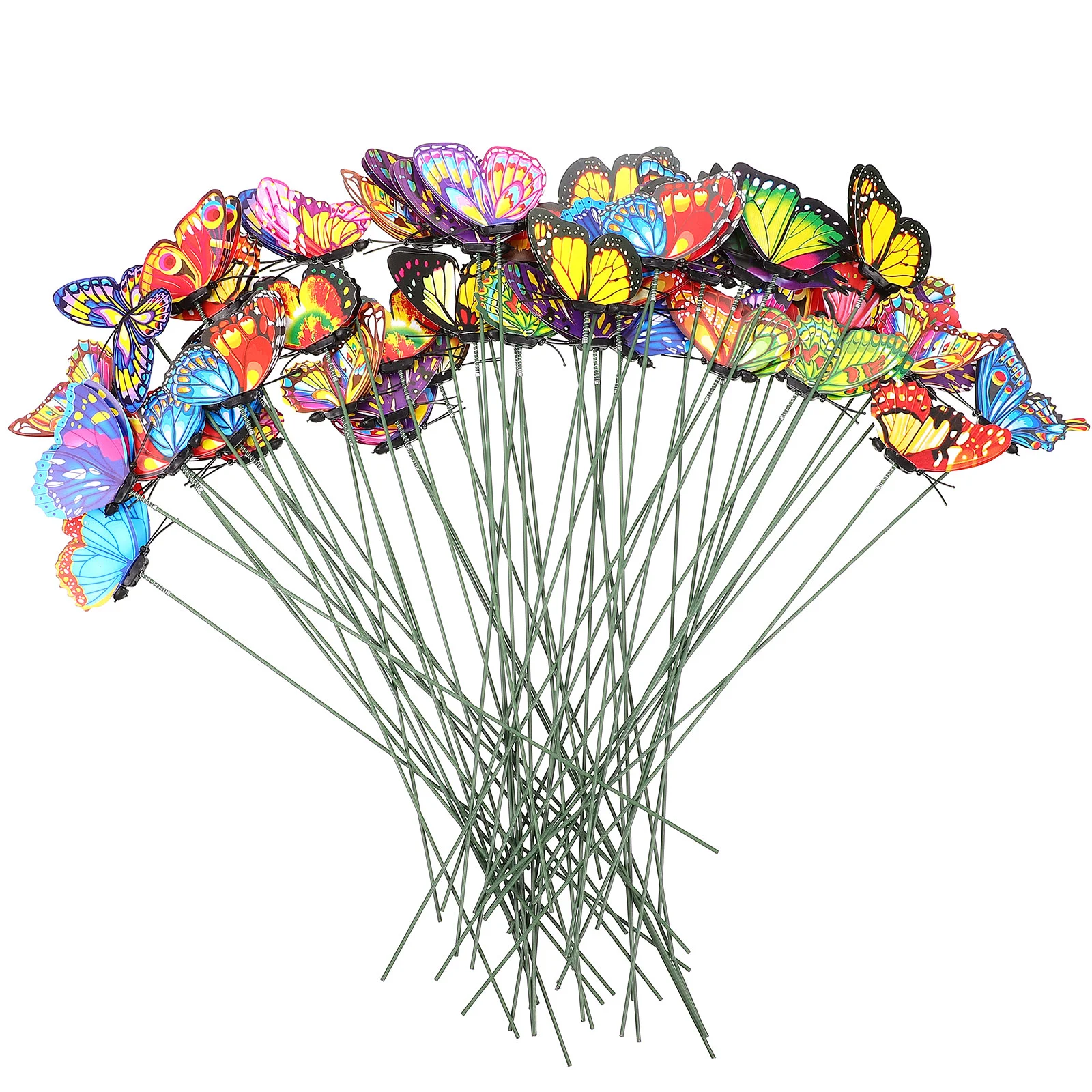 

50pcs Realistic Colorful Butterflies Stakes Plant Butterflies Stake for DIY Patio