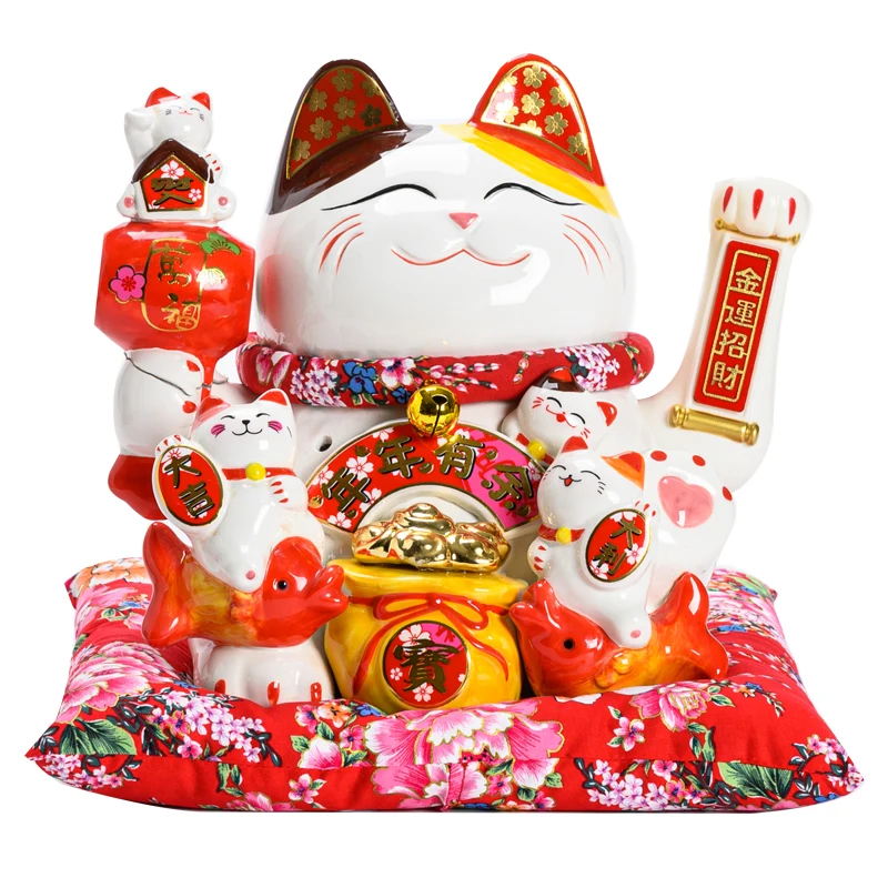 

Extra Large Fortune Cat Decoration Automatic Hand Shaking Shop Opening Gift Cashier Front Desk Home Living Room Fortune Cat