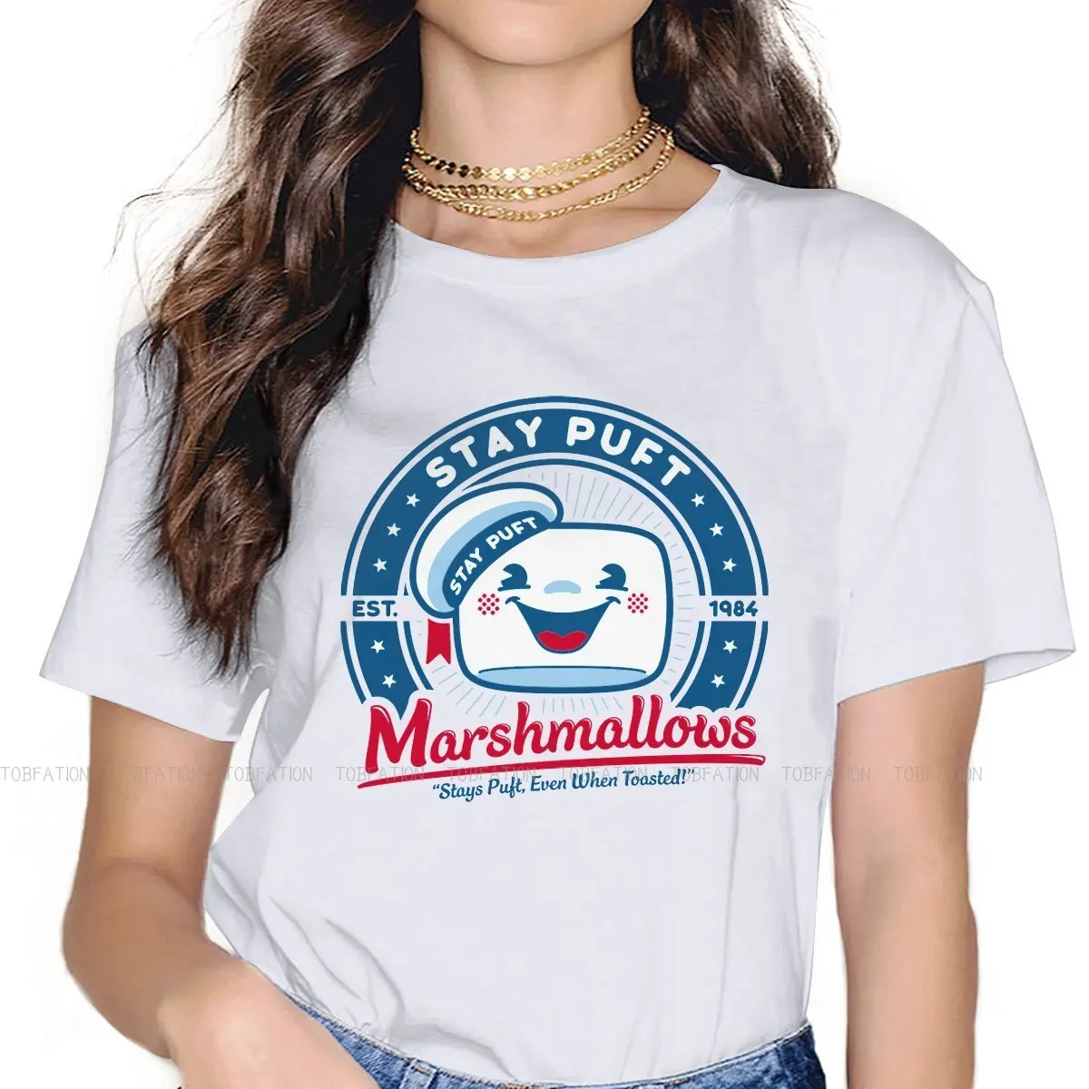 Женские футболки Marshmallow одежда для охотников за звездами винтажная женская