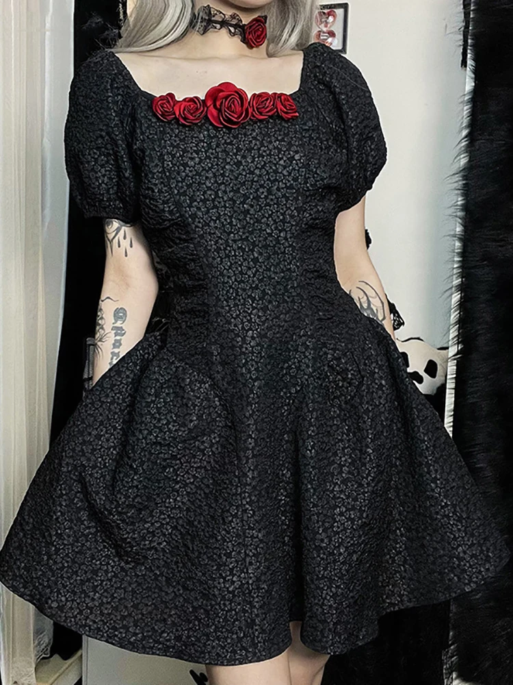 

Женское жаккардовое платье в стиле «лолита»