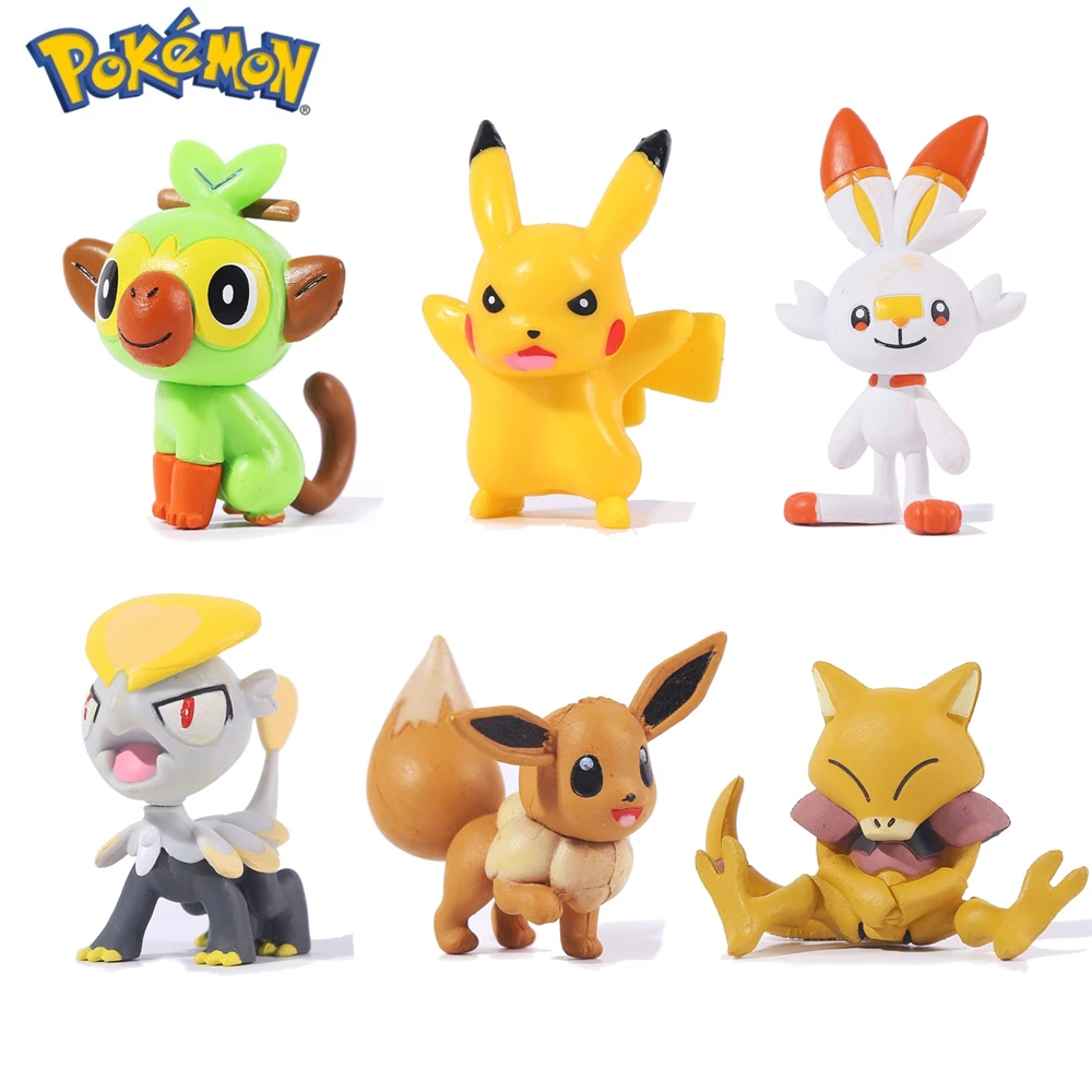 

6Pcs/set Pokemon figures toys 3-5cm Eevee Pikachu Charizard Action Figure Model Pokemon Doll PVC Toy Birthday Gift For Kids