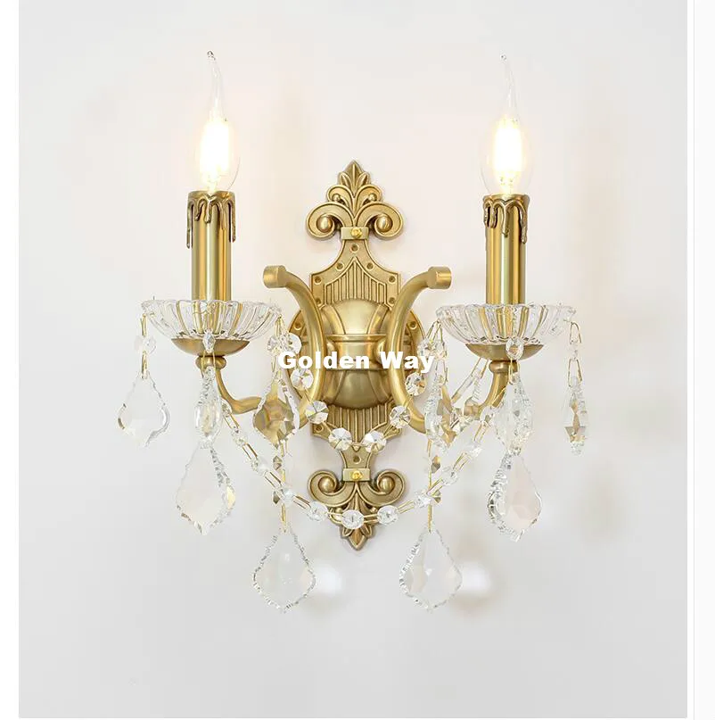 

Европейский латунный роскошный бра освещение Настенные светильники в Европейском Стиле Латунный цвет настенный светильник хрустальная ла...