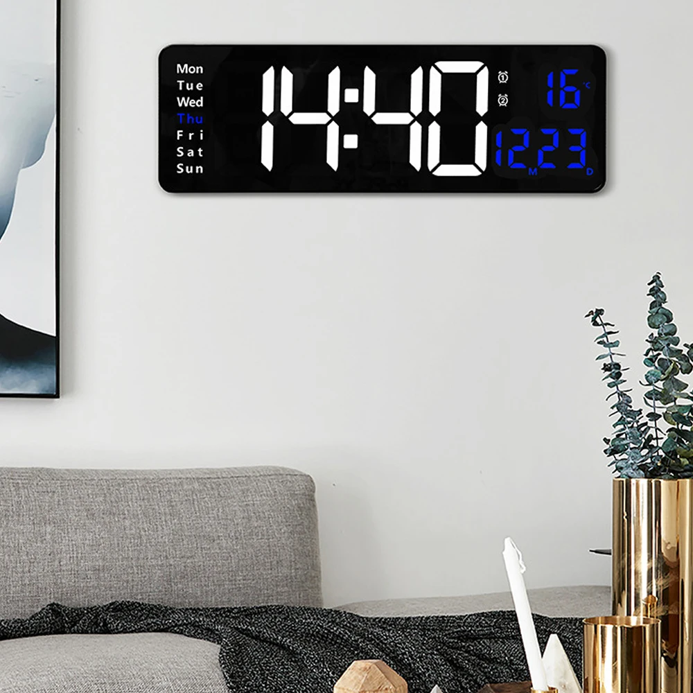 Большие цифровые настенные часы в скандинавском стиле светодиодсветодиодный