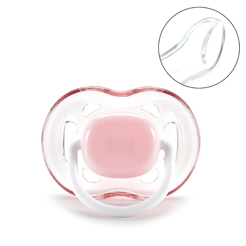 

Silicone Kawaii Nipple Dummy Baby Pacifiers Soother Solid Color Toddler Orthodontic Nipples Teether Pacifier with Handle