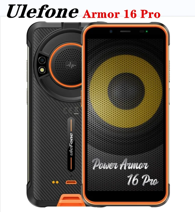 Смартфон глобальная версия Ulefone Power Armor 16 Pro, 9600 мАч, IP68, 4 + 64 ГБ, Android 12