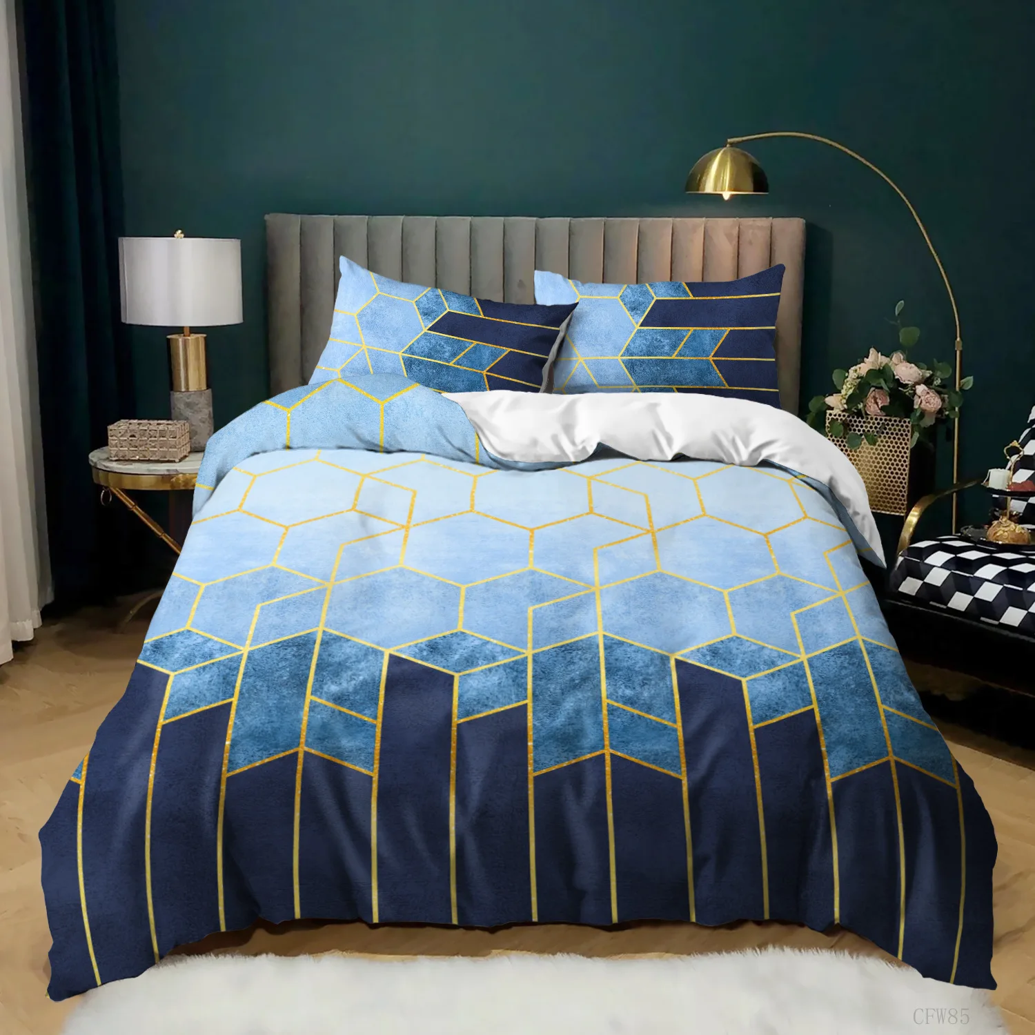 

Geometric Theme Duvet Cover Set King Size Comforter Cover 3D Print Colourful Line for Kids Boys Girl Teen Bedding Set Polyester
