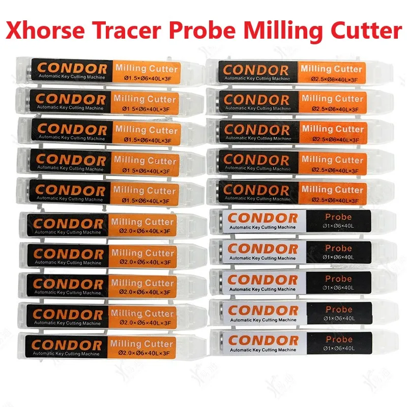 

Xhorse 1.0mm 1.5mm 2.0mm 2.5mm Milling Cutter Probe for CONDOR XC MINI Plus XC-007 Dolphin XP-005 XP-007 Key Cutting Machine