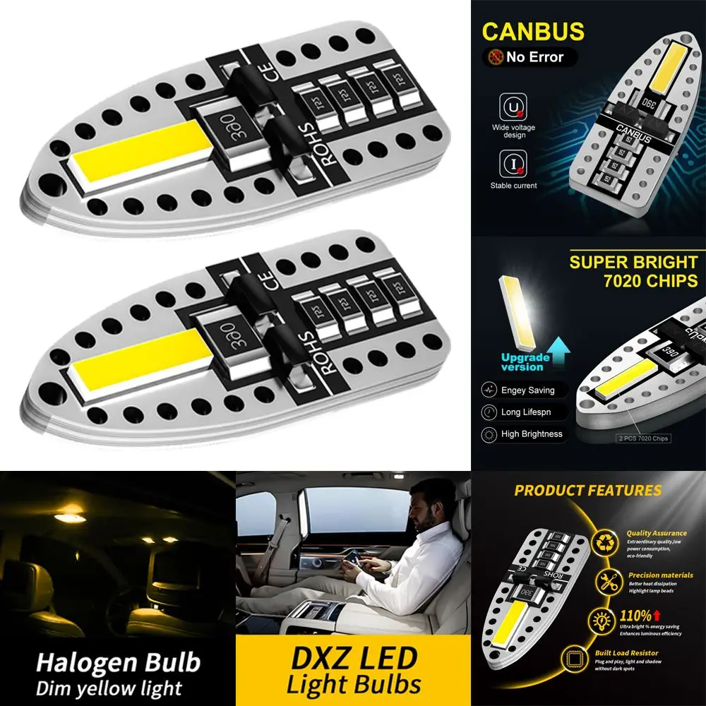 

10 шт., Автомобильные светодиодные лампы Canbus W5W 7020 2SMD