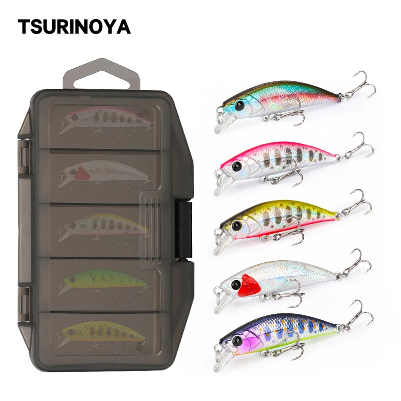 

TSURINOYA Sinking Minnow Bait Set 5cm 5g 5pcs INTRUDER TROUT Artificial Hard Bait Pesca Pike Wobbler Fishing Lure Jerkbait