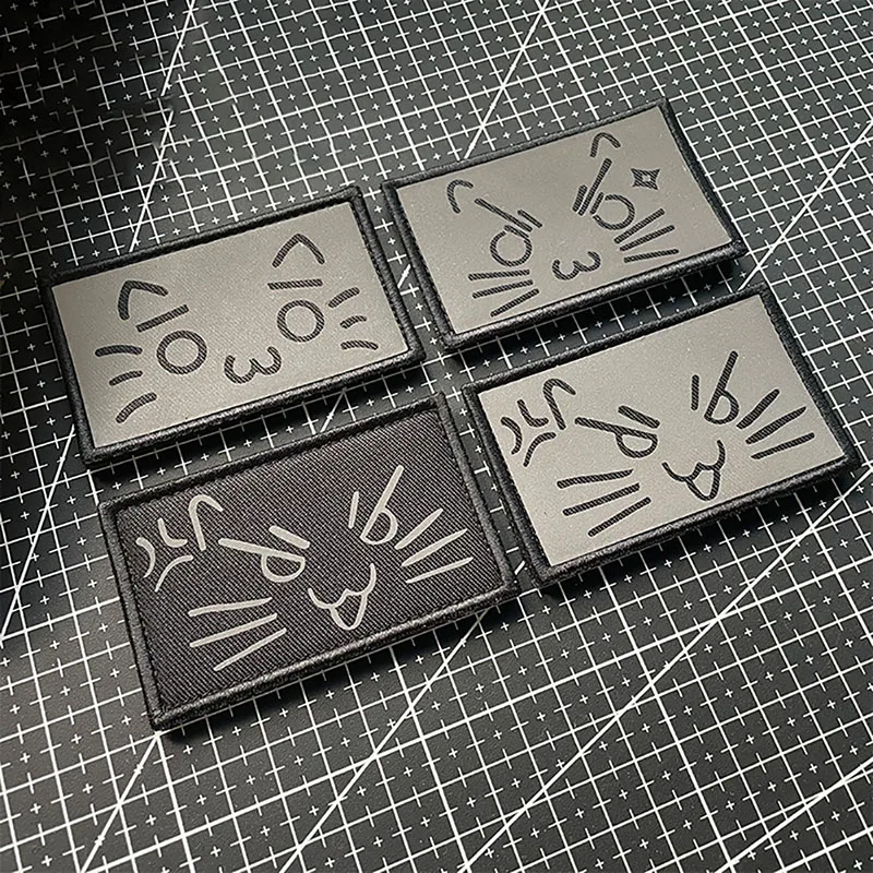 

Милый котенок IR отражающая вставка, тактический значок для морального духа, блестящие нашивки с крючком и петлей для детской аппликации