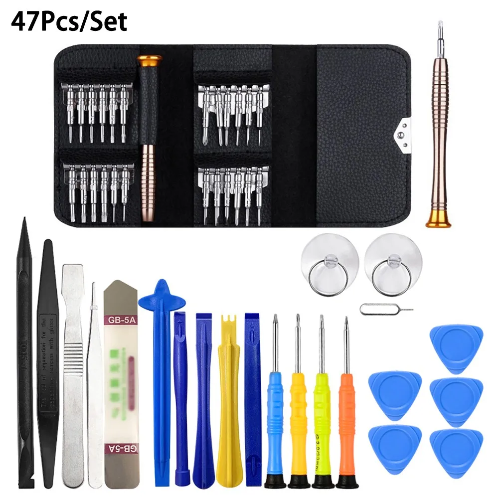 

47pcs/Set Repair Tool Set Opening Pry Tool Kit With Screwdriver Set For Disassembly Repair Smartphone Tablet Watch PDA PC