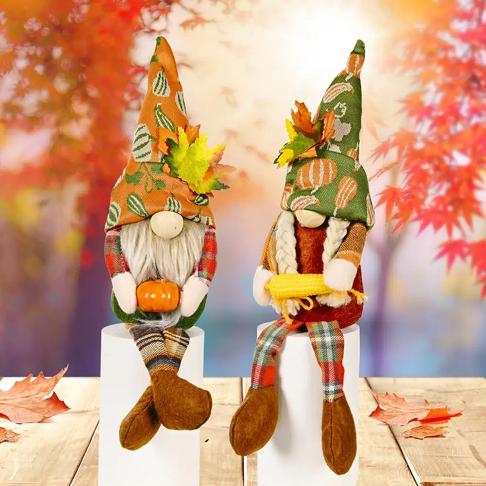 Decorative Long Lasting Thanksgiving Faceless Dwarf Doll with Corn Party Favor