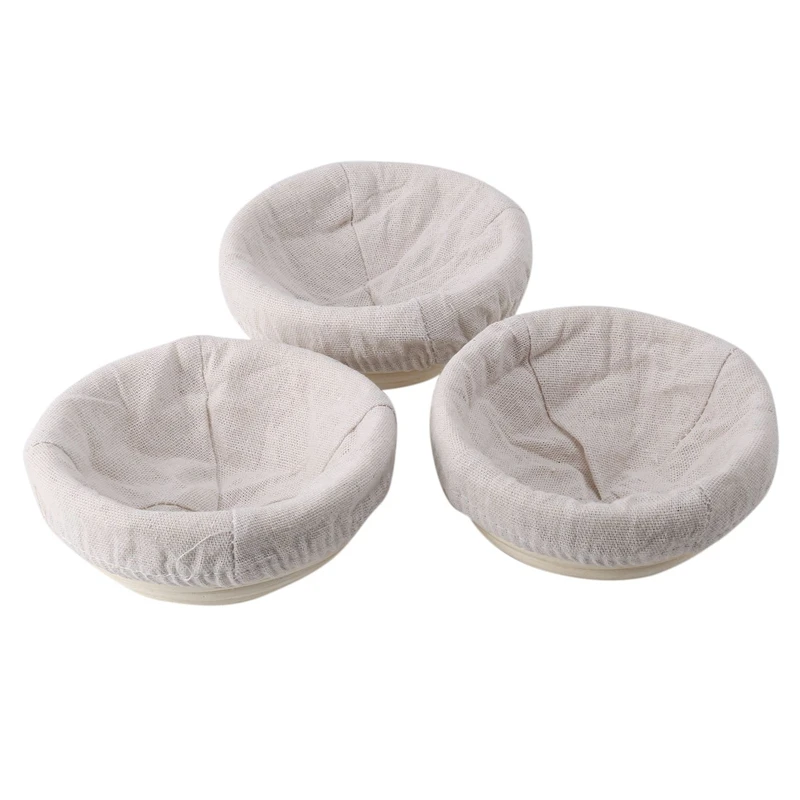

3 Pack 5 Inch Bread Proofing Baskets Small For Bread And 225G Dough Natural Rattan Sourdough Proving Basket