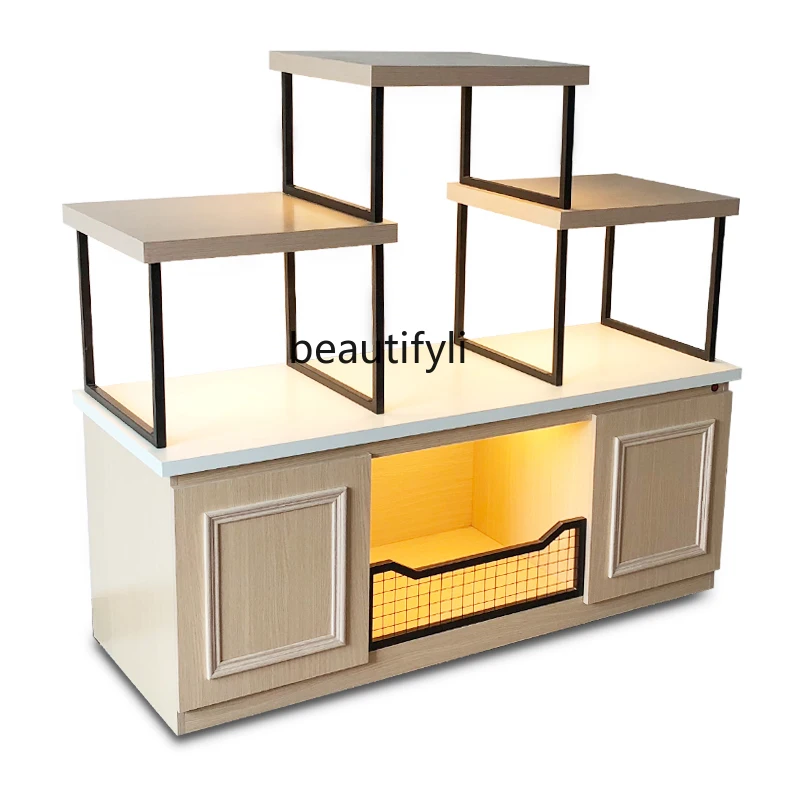 

Biscuit Dry Point Bread Display Cabinets Cake Pastry Counter Showcase Bread Shelf Display Stand