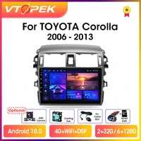vtopek 9 4g dsp 2 din android car radio multimedia video player navigation gps for toyota corolla e140150 2006 2013 head unit
