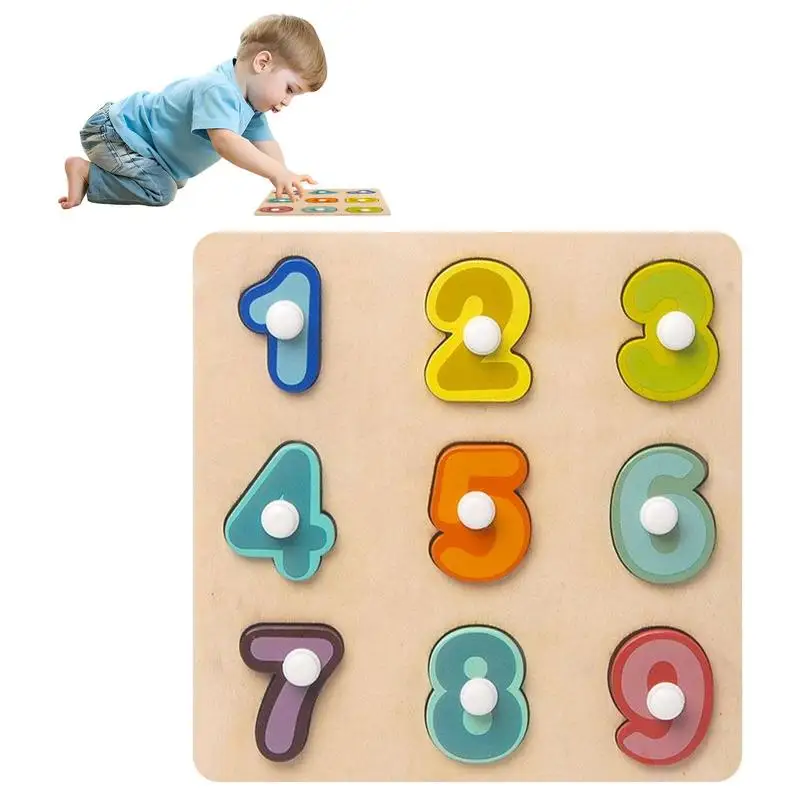 

Wooden Montessori Puzzles Number Geometric Shape Recognition Board Preschool Math Learning Toys Puzzle Montessori Learning Toys