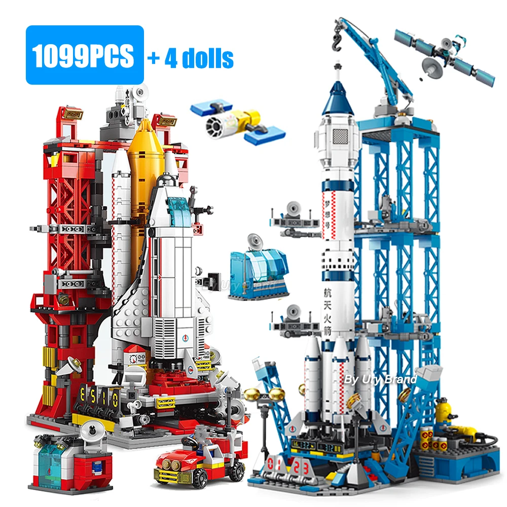 Rocket City Series Space Aviation Aeroplane Space Station Building Blocks Astronaut Aerospace Model Bricks Toys for Kids Gifts