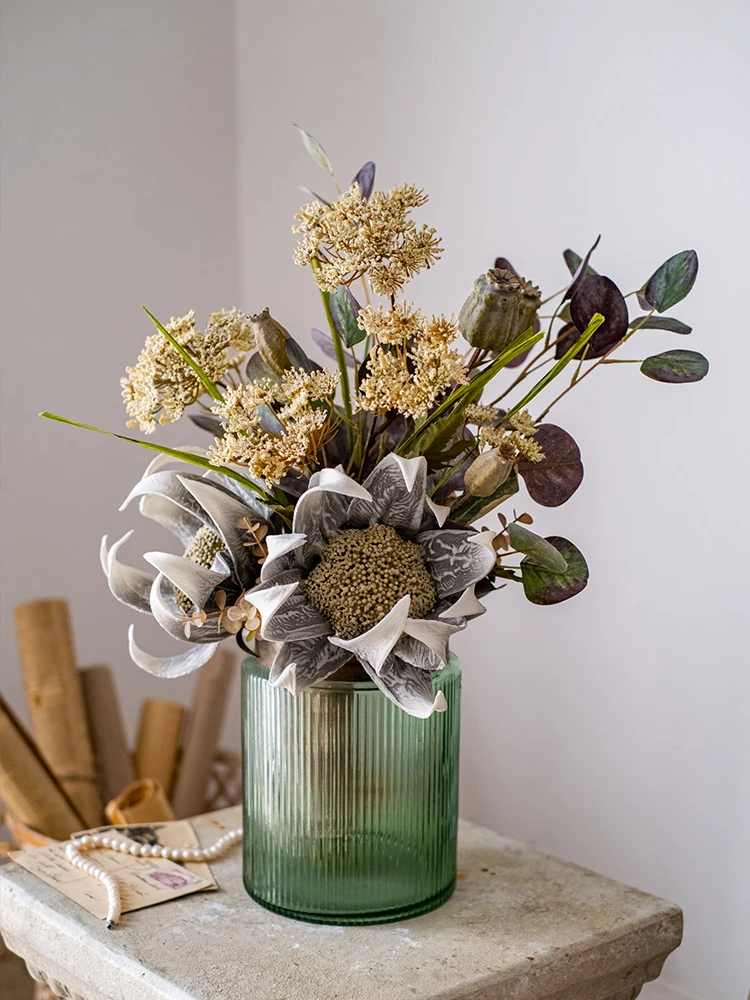 

Bouquet living room sunflower artificial flower decoration dining table decoration dry flower decoration lamp luxury