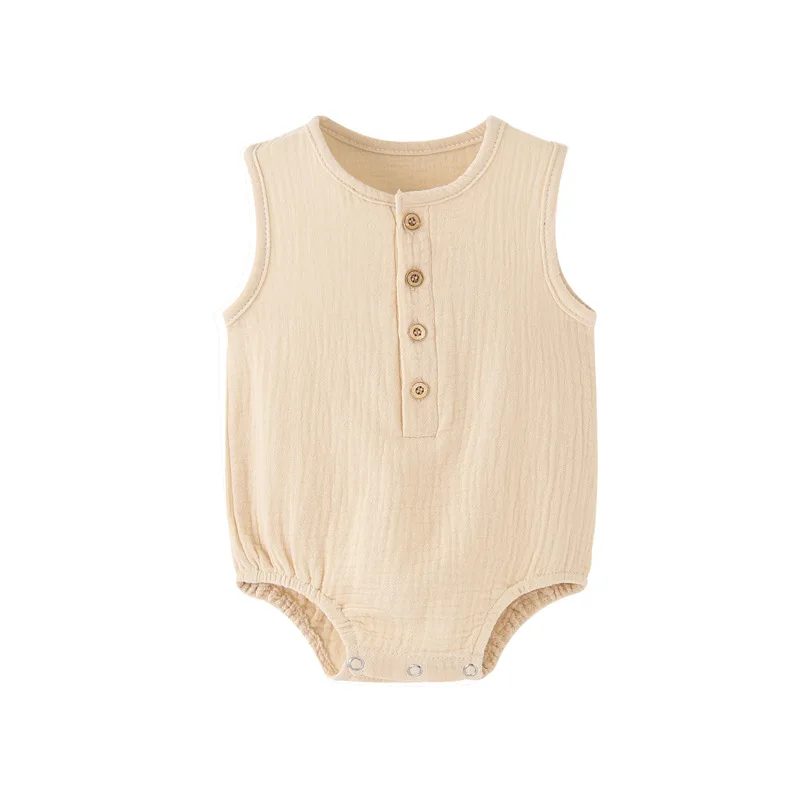 

Baby Bodysuits Summer Sleeveless Good Soft Clothes 100% Cotton Gauze Tank Onepieces Macacão Infantil Muslin Jumpsuit Mamelucos