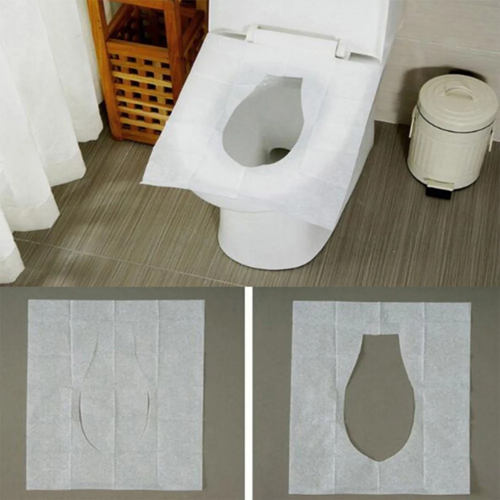 

10PCS/set Disposable Toilet Seat Cover Type Travel Camping Hotel Bathroom Accessory Paper Waterproof Soluble Water 2022 New