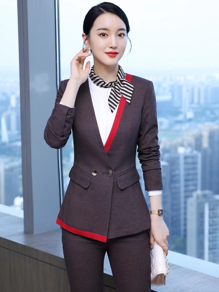 

Formal Uniform Designs Pantsuits for Women Business Work Wear Career Clothing Set OL Styles Blazers Suits Office Ladies Outfits