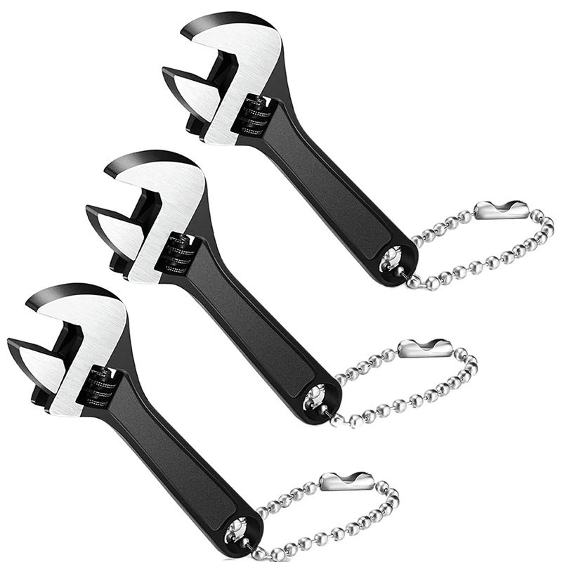 

3Pcs Hand Wrench Adjustable Spanner Hand Knurl Tool Adjustable Wrench Wide Jaw Wrench Repair Hand Tool (2.5Inch)