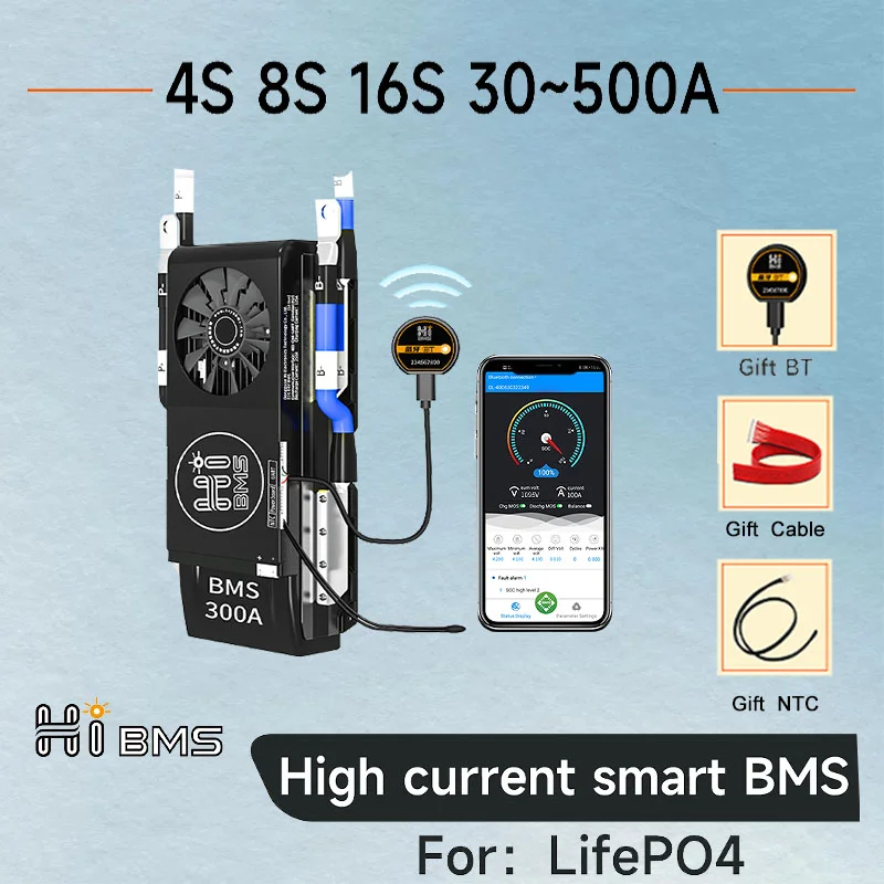 

Активный эквалайзер HIBMS Smart BMS, балансир, устройство для регулировки яркости, 8S, 24 В, Lifepo4, BMS 16S, 48 В, параллельный Инвертор солнечной энергии с ...