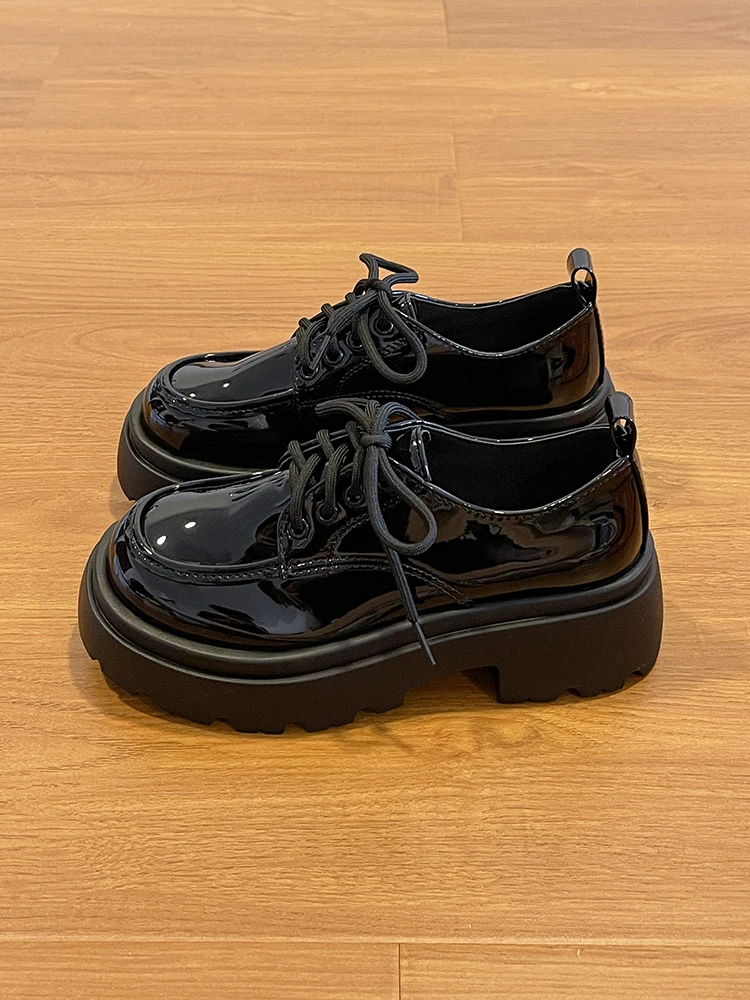 

Casual Woman Shoe Female Footwear Clogs Platform Autumn Round Toe British Style Oxfords All-Match Loafers With Fur Dress New Ret