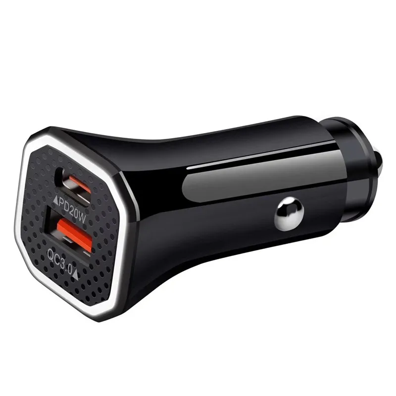 Автомобильное зарядное устройство PD 20 Вт для iphone QC 3 0 USB-кабель Type-C быстрой