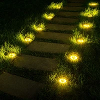 1236 pack solar ground lights 8 led solar powered disk lights outdoor landscape lighting for deck lawn patio pathway walkway