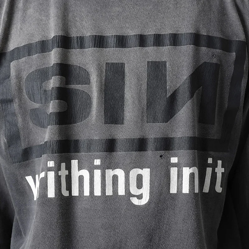 Футболка Мужская/женская оверсайз из плотной хлопковой ткани винтажная промытая