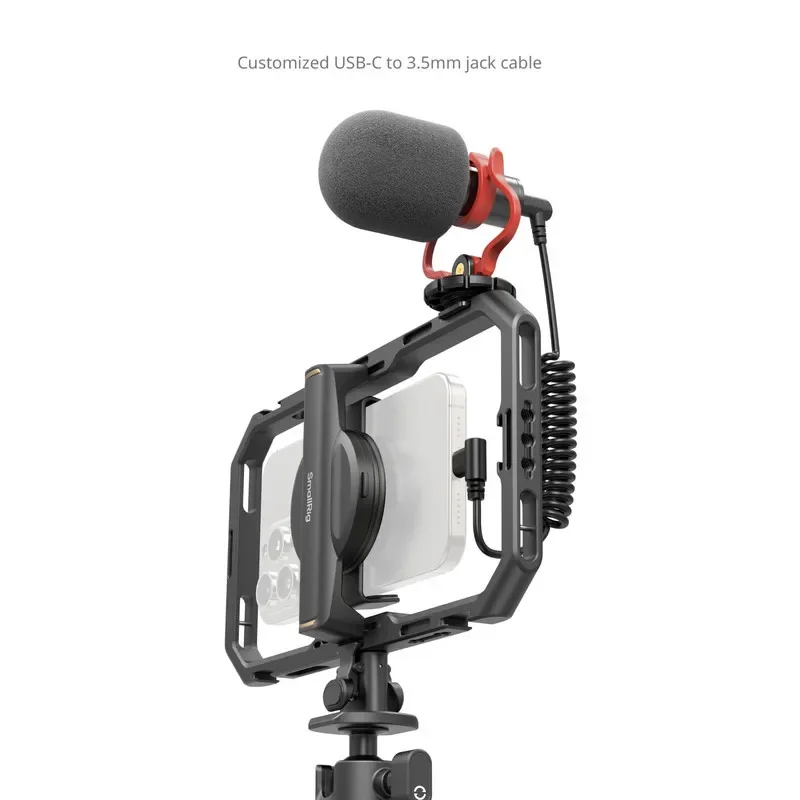Клетка для смартфона Smallrig 4704 из алюминиевого сплава «все в одном» с быстросъемной боковой рукояткой для видеокомплектов блогеров GOOD (art.: 3920db22e2cb1) - 3920db22e2cb1