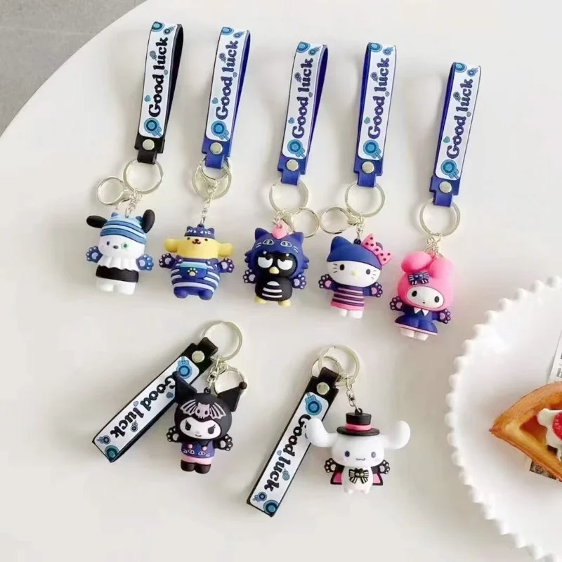 

Sanrio Keychain Kawaii Cartoon My Melody Hello Kitty Cinnamoroll Silicone Car Keychains Doll Pendant Girl Keyring Toy Small Gift