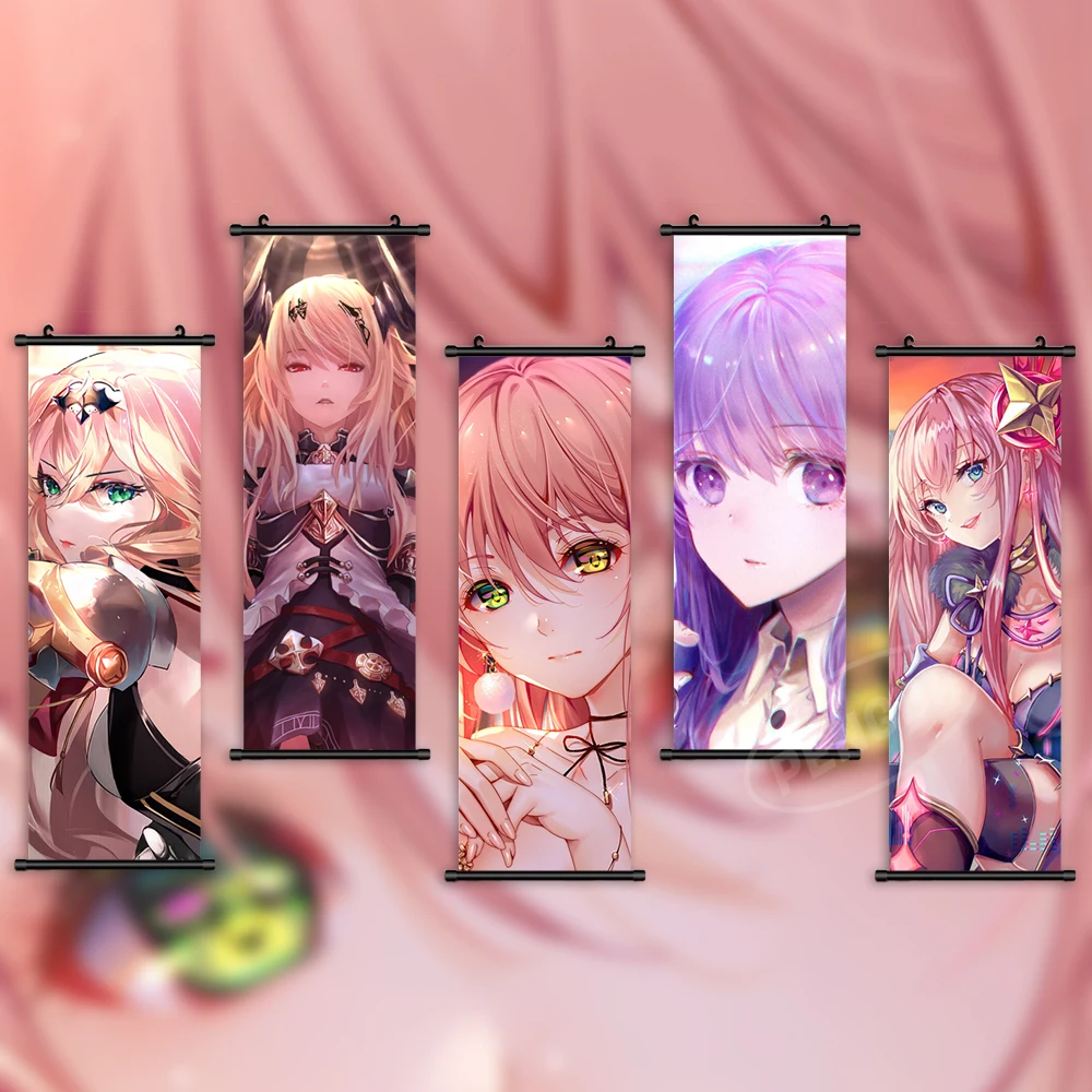 

Постер для украшения дома на холсте с аниме принтом милой девушки лоли, картины на стену, манга, Свиток, подвесная картина, прикроватный фон