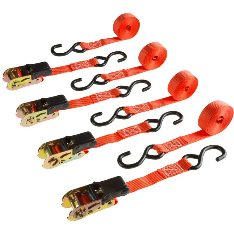 

Straps 15', 1500 lbs Break Strength Cargo for Camping, Hunting, Moving in Truck, Trailer, Roof Rack Pack of 4