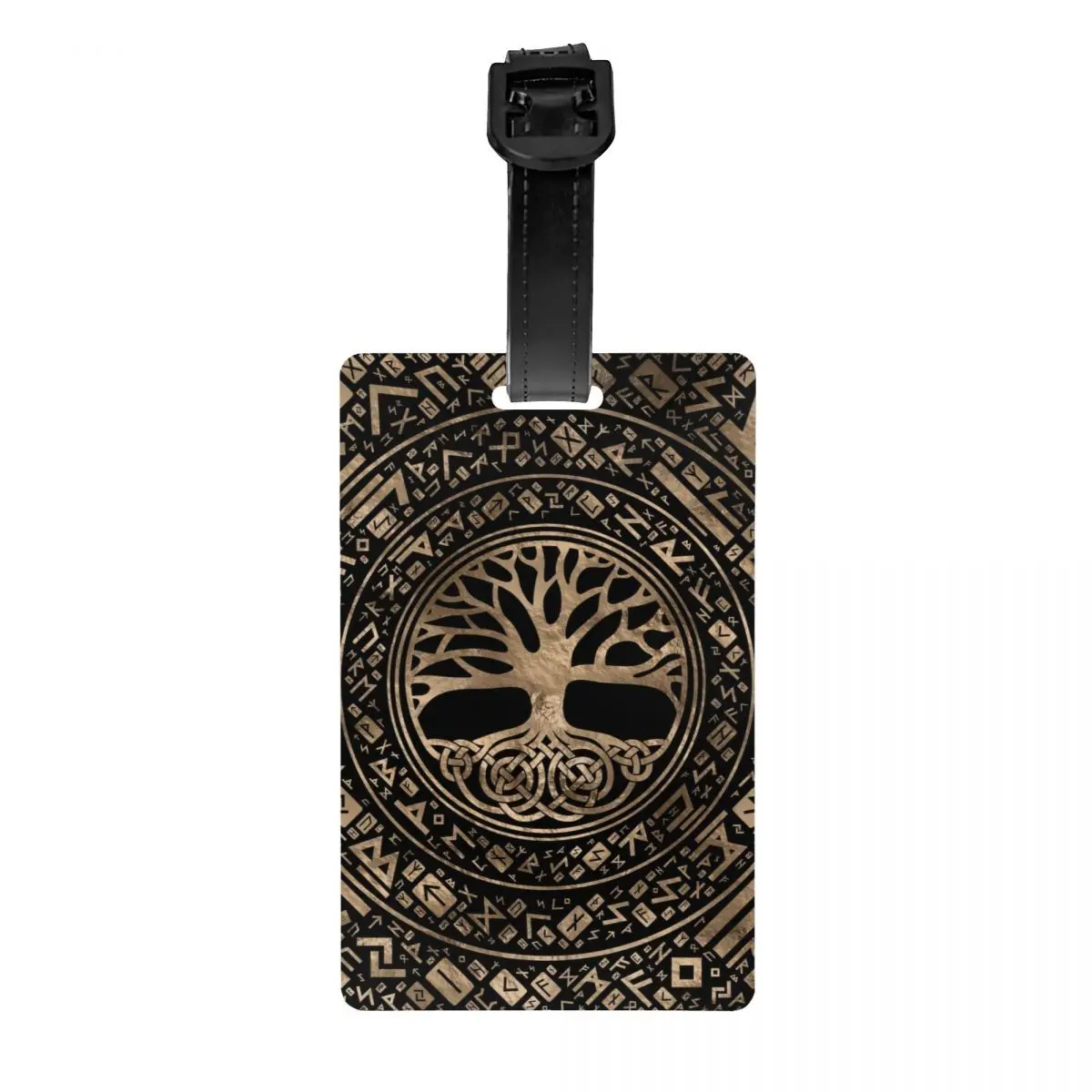 

Tree Of Life Yggdrasil Runic Pattern Luggage Tags for Travel Suitcase Viking Norse Symbol Privacy Cover ID Label