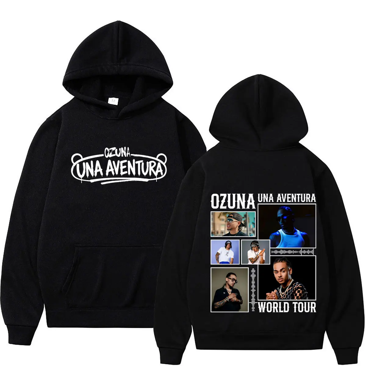 Фото Худи с принтом Ozuna Una Aventura World Album Tour 2026, модный пуловер для мужчин и женщин, свободный повседневный свитшот с длинными рукавами в стиле хип-хоп №1