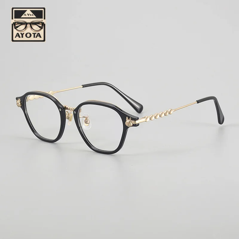 2021 многоугольная оправа для очков из чистого ацетата титана мужские