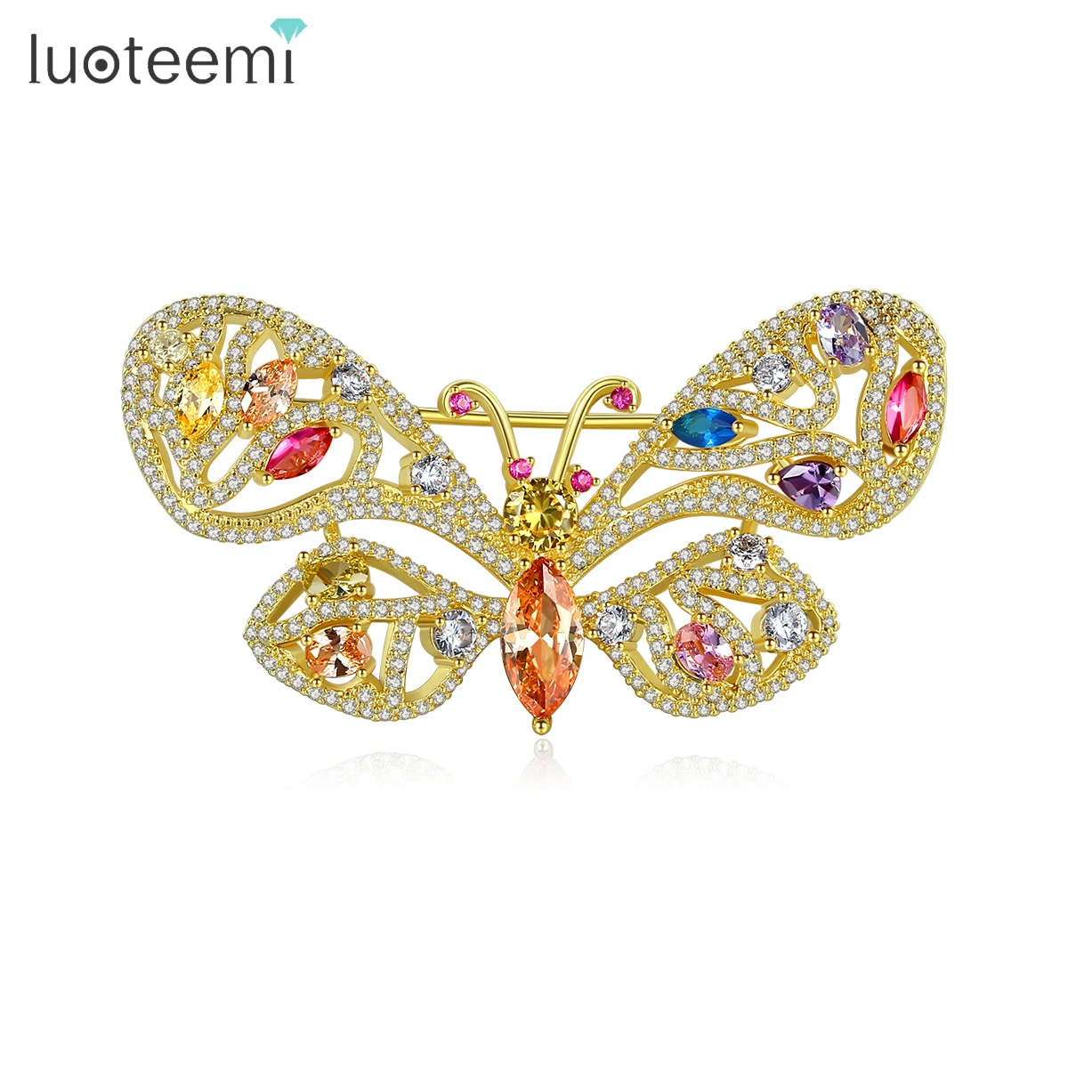 

LUOTEEMI Fashoin Luxury Butterfly Brooches for Women Bridal Wedding Party Insects Banquet Wedding Bouquet Brooch Christmas Gifts